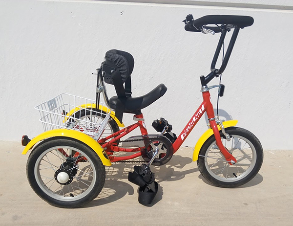 Bicicleta-adaptada-triciclo-mini, bicicleta adaptada para niños con necesidades especiales a medida
