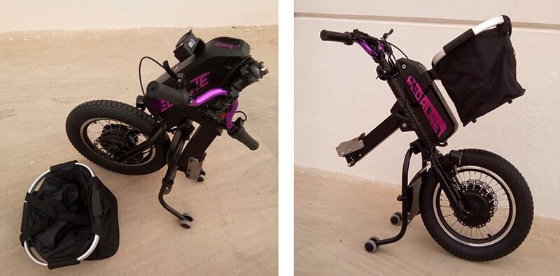handbike hecho a medida, acople eléctrico para sillas de ruedas hecho a medida