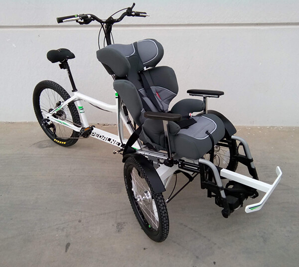 Bici silla delantera, bicicleta con silla de ruedas para el transporte de personas dependientes